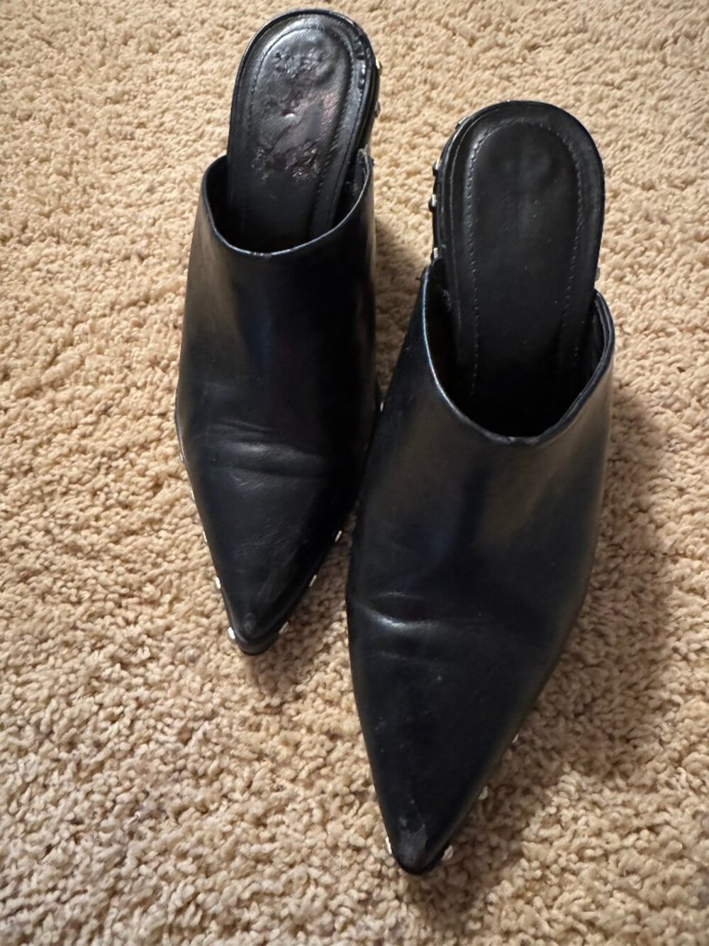 HIGH HEEL BLACK MULE - STUDDED!!!